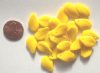 25 17x11mm Opaque Yellow Twisted Pendant Leaves